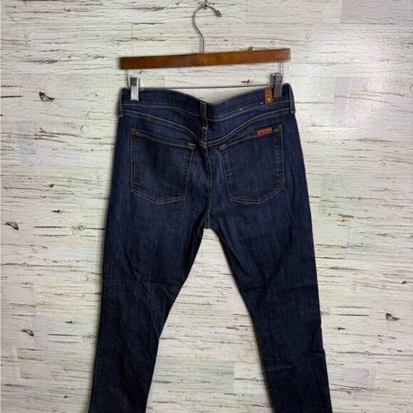 7 For All Mankind Skinny Crop and Roll Jeans Cuffed Dark Wash size 31 - Picture 9 of 9